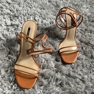 Zara Clear and Caramel Heels